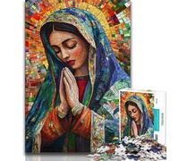 Jigsaw Puzzles 1000 Pieces for Adults Teens Our Lady of Guadalupe Praying Adult Puzzles,Stress Reliever Difficult Challenge Suitable for Desktop Decoration (size 75x50cm)