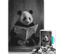 Jigsaw Puzzles 1000 Pieces for Adults Teens Panda Reading Newspaper Adult Puzzles,Challenging Game for Is Ideal As A Gift for The Whole Family 75x50cm