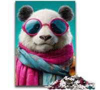 Jigsaw Puzzles 1000 Pieces for Adults Teens Panda Wearing A Scarf Learning Educational Toys Family Games Educational Game for Birthday, Chrismas 50x75cm
