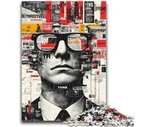 Jigsaw Puzzles 1000 Pieces for Adults Teens People Wearing Glasses 1000 Pieces for Adults,Stress Reliever Difficult Challenge Secret Santa Gifts (38x26cm)