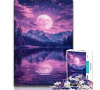 Jigsaw Puzzles 1000 Pieces for Adults Teens Pink Purple Sky with Mountains 1000 Piece Jigsaw,Challenging Game Toys Wall Decoration Unique Birthday And Xmas Gifts (size 38x26cm)