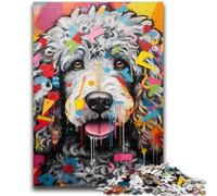 Jigsaw Puzzles 1000 Pieces for Adults Teens Poodle Graffiti Adult Jigsaw,Educational Games Home Decoration Suitable for Desktop Decoration (26x38cm)