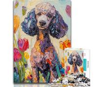 Jigsaw Puzzles 1000 Pieces for Adults Teens Poodle,Stress Reliever Staycation Kill Time Wishlist with Santa Claus (38x26cm)