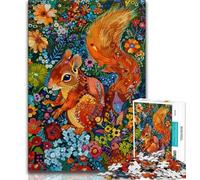 Jigsaw Puzzles 1000 Pieces for Adults Teens Psychedelic Animal Squirrel 1000 Pieces for Teenagers,Educational Family Game Suitable for Desktop Decoration (size 75x50cm)