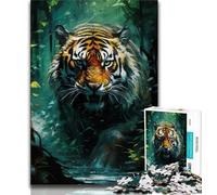 Jigsaw Puzzles 1000 Pieces for Adults Teens Psychedelic Animal Tiger,Educational Family Game with Fully Interlocking Randomly Shaped Pieces (38x26cm)