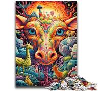 Jigsaw Puzzles 1000 Pieces for Adults Teens Psychedelic Art Giraffe Puzzles for Adults,Vibrant And Unique Design Relaxing & Challenging Puzzle Experience (38x26cm)