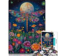 Jigsaw Puzzles 1000 Pieces for Adults Teens Psychedelic Dragonfly Puzzles,Stress Reliever Difficult Challenge Secret Santa Gifts 75x50cm