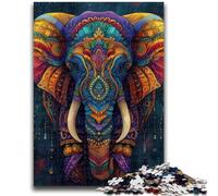 Jigsaw Puzzles 1000 Pieces for Adults Teens Psychedelic Elephant Educational Games Home Decoration Birthday Present, Gifts for Age 14+ 50x75cm