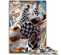 Jigsaw Puzzles 1000 Pieces for Adults Teens Psychedelic Giraffe Teenager Puzzles,Learning Educational Toys Family Games Unique Birthday And Gifts (26x38cm)