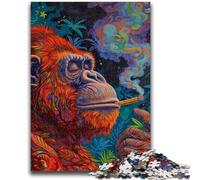 Jigsaw Puzzles 1000 Pieces for Adults Teens Psychedelic Monkey Brain Intelligence Challenge Addictive Toys Funny Gift for Ages 14+ 38x26cm