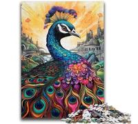 Jigsaw Puzzles 1000 Pieces for Adults Teens Psychedelic Peacock Puzzles for Adults,Vibrant And Unique Design Relaxing & Challenging Puzzle Experience (38x26cm)