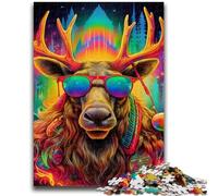 Jigsaw Puzzles 1000 Pieces for Adults Teens Psychedelic Reindeer 1000 Pieces for Adults,Educational Games Home Decoration Birthday Present, Gifts, Wall Art (50x75cm)