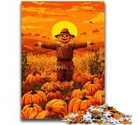 Jigsaw Puzzles 1000 Pieces for Adults Teens Pumpkin Scarecrow Toys Educational Games Stress Relieving Artists Collection, Fine Art 26x38cm