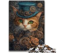 Jigsaw Puzzles 1000 Pieces for Adults Teens Punk Cat 1000 Pieces for Adults,Stress Reliever Difficult Challenge Secret Santa Gifts (38x26cm)