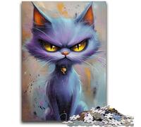 Jigsaw Puzzles 1000 Pieces for Adults Teens Purple Cat 1000 Pieces for Teenagers,Educational Games Home Decoration Suitable for Desktop Decoration (38x26cm)