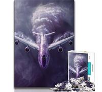 Jigsaw Puzzles 1000 Pieces for Adults Teens Purple Plane Jigsaw,Interesting Stress Reduction Parent-child Interaction (size 75x50cm)