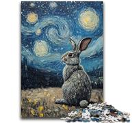 Jigsaw Puzzles 1000 Pieces for Adults Teens Rabbit Under The Night Sky Educational Game Challenge Toy Wall Decoration Unique Birthday And Xmas Gifts 50x75cm