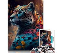 Jigsaw Puzzles 1000 Pieces for Adults Teens Rainbow Leopard Adult Puzzles,Challenging Game for Is Ideal As A Gift for The Whole Family 75x50cm