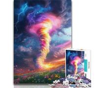 Jigsaw Puzzles 1000 Pieces for Adults Teens Rainbow Tornado Teenager Puzzles,Learning Educational Toys Family Games Unique Birthday And Gifts 75x50cm