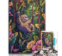 Jigsaw Puzzles 1000 Pieces for Adults Teens Rainforest Gibbon Adult Puzzles,Suitable for Desktop Decoration for And Age 14 (size 75x50cm)