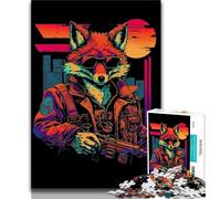 Jigsaw Puzzles 1000 Pieces for Adults Teens Red Fox Gangster Poster 1000 Piece Jigsaw,Educational Stress Relief Toy Gifts for Friends And Family (size 75x50cm)