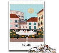 Jigsaw Puzzles 1000 Pieces for Adults Teens Rome Balcony View 1000 Piece Puzzle,Staycation Kill Time with Fully Interlocking Randomly Shaped Pieces (26x38cm)