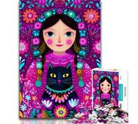 Jigsaw Puzzles 1000 Pieces for Adults Teens Russian Girl And Pussy 1000 Pieces for Adults,Educational Games Home Decoration Birthday Present, Gifts, Wall Art 75x50cm