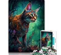 Jigsaw Puzzles 1000 Pieces for Adults Teens Savannah Cat Sorcery 1000 Pieces for Adults,is Ideal As Gifts for The Whole Family Suitable for And 14 38x26cm