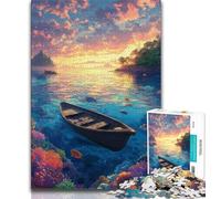 Jigsaw Puzzles 1000 Pieces for Adults Teens Sea boat,learning Educational Toys Fun at Home Activities,Birthday Present,Travel Gifts 75x50cm