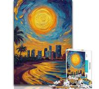 Jigsaw Puzzles 1000 Pieces for Adults Teens Seaside City View Adult Puzzles,Suitable for Desktop Decoration for And Age 14 (size 38x26cm)