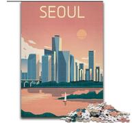 Jigsaw Puzzles 1000 Pieces for Adults Teens Seoul, Suitable for People Aged 14 And Above Educational Games Secret Santa Gifts 26x38cm