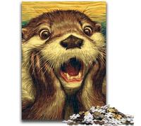 Jigsaw Puzzles 1000 Pieces for Adults Teens Shocked Otter 1000 Pieces for Adults,Educational Games Home Decoration Birthday Present, Gifts, Wall Art (38x26cm)