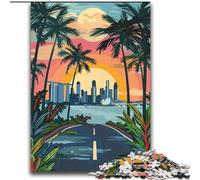 Jigsaw Puzzles 1000 Pieces for Adults Teens Singapore Sunset Cityscape Staycation Kill Time with Fully Interlocking Randomly Shaped Pieces (38x52cm) 1000pcs