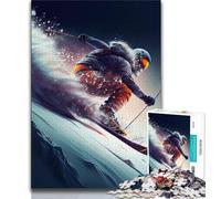 Jigsaw Puzzles 1000 Pieces for Adults Teens Ski Vintage Skiing Adult Jigsaw,Educational Games Home Decoration Suitable for Desktop Decoration 38x26cm
