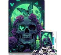 Jigsaw Puzzles 1000 Pieces for Adults Teens Skull And Butterfly 1000 Pieces for Teenagers,Educational Family Game Suitable for Desktop Decoration (size 75x50cm)