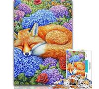 Jigsaw Puzzles 1000 Pieces for Adults Teens Sleeping Fox Adult Puzzles,Suitable for Desktop Decoration for And Age 14 (size 38x26cm)