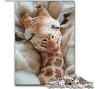 Jigsaw Puzzles 1000 Pieces for Adults Teens Sleeping Giraffe, Decompressing Intellectual Educational Toy Birthday Present, Gifts (Size 26x38cm)