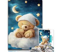 Jigsaw Puzzles 1000 Pieces for Adults Teens Sleeping Teddy 1000 Piece Puzzle,Staycation Kill Time with Fully Interlocking Randomly Shaped Pieces 38x26cm