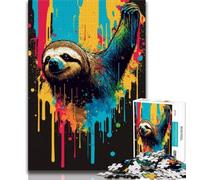 Jigsaw Puzzles 1000 Pieces for Adults Teens Sloth Colourful Puzzles for Teenagers,for Educational Game Challenge Toy Unique Home Decor And Gifts 75x50cm