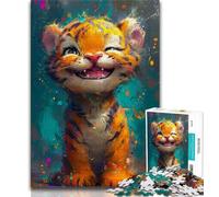 Jigsaw Puzzles 1000 Pieces for Adults Teens Smiling Baby Tiger 1000 Pieces for Teenagers,Educational Toys & Games for Adults And Teenagers (size 38x26cm)