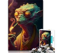 Jigsaw Puzzles 1000 Pieces for Adults Teens Smoking Sci Fi Lizard 1000 Pieces for Adults,Stress Reliever Staycation Kill Time Wishlist with Santa Claus 38x26cm