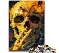 Jigsaw Puzzles 1000 Pieces for Adults Teens Smoky Skull Adult Jigsaw,Learning Educational Toys Family Games Unique Birthday And Gifts (26x38cm)