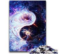 Jigsaw Puzzles 1000 Pieces for Adults Teens Space Yin And Yang Family Fun with Matching Poster And Trivia Sheet for Age 14+ 26x38cm