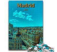 Jigsaw Puzzles 1000 Pieces for Adults Teens Spain Madrid City Travel Adult Puzzles,Challenging Game for Is Ideal As A Gift for The Whole Family (50x75cm)