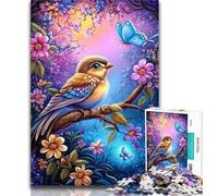 Jigsaw Puzzles 1000 Pieces for Adults Teens Sparrow And Butterfly 1000 Piece Puzzle,with Matching Poster And Trivia Sheet for Ages 14+ 26x38cm