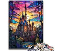Jigsaw Puzzles 1000 Pieces for Adults Teens Stained Glass Castle 1000 Pieces for Adults,is Ideal As Gifts for The Whole Family Suitable for And 14 (50x75cm)