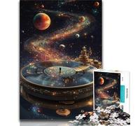 Jigsaw Puzzles 1000 Pieces for Adults Teens Starry Sky Phonograph Teenager Puzzles,Learning Educational Toys Family Games Unique Birthday And Gifts 26x38cm
