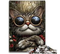 Jigsaw Puzzles 1000 Pieces for Adults Teens Steampunk Cat for And 14 Years And over Anti-Stress Toys Christmas Birthday Gift 26x38cm