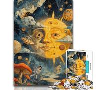 Jigsaw Puzzles 1000 Pieces for Adults Teens Sun And Moon Teenager Puzzles,Learning Educational Toys Family Games Unique Birthday And Gifts 75x50cm