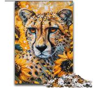 Jigsaw Puzzles 1000 Pieces for Adults Teens Sunflower Leopard,Decompressing Intellectual Educational Toy Birthday Present,Gifts 38x52cm